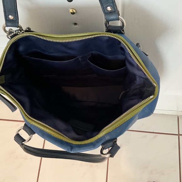 Coach shoulder bag blue/green - double coach tags - Picture 6 of 14